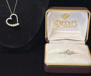 Riddles Jewelry 10k Diamond Ring And 14k Diamond Necklace