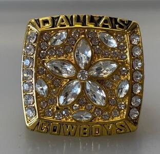 1995 Dallas Cowboys Gold Super Bowl World Champions Diamond Ring Size 11