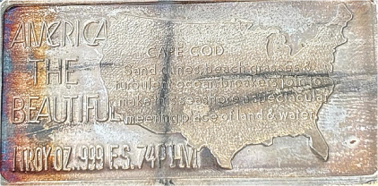 &ldquo;America The Beautiful&rdquo; Troy 1oz .999 Silver &ldquo;Cape Cod&rdquo; Bar