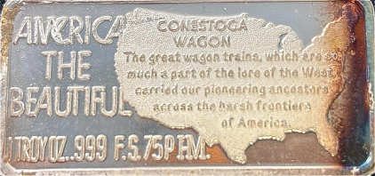 &ldquo;America The Beautiful&rdquo; Troy 1oz .999 Silver &ldquo;Conestoga Wagon&rdquo; Bar