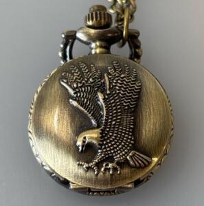 Small Antique Eagle Locket Pocket Watch Quartz