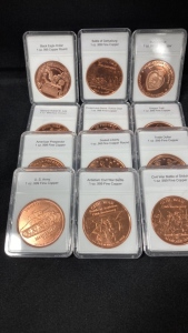 (12) fine copper coins