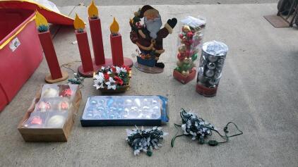 (1) Totes of Christmas Decor And (1) Box of Christmas