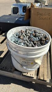 3 Gallon Bucket Full Of Nuts & Bolts