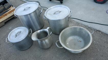 (3) Stock Pots With Lids And More