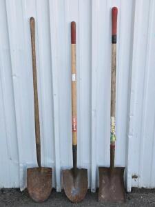 (3) Assorted Shovels