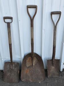 (3) Assorted Handle Shovels