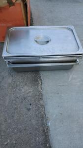 (5)Stainless Steel Steam Table Pan With (7) Lids
