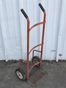 Vintage Solid-Wheel Metal Dolly - 42"H