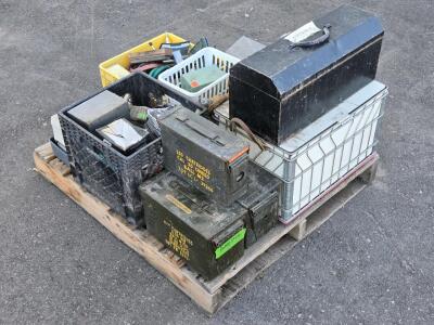 Whole Pallet of Assorted Vintage Toolboxes, Tools & Supplies