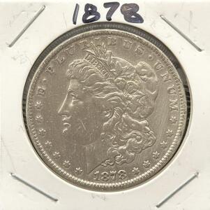 1878 Morgan Silver Dollar Coin, United States, Lady Liberty and Eagle Design