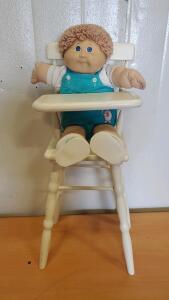 Cabbage Patch Kid and Cabbage Patch High Chair