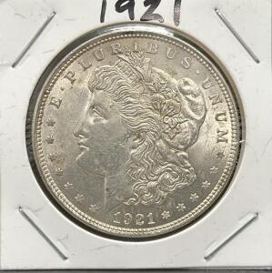 1921 Morgan Silver Dollar, United States, No Mint Mark