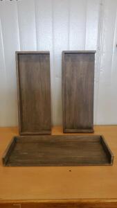 (3) Brown Floating Shelves 30"x12"
