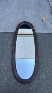 Large Antique Oval Mirror 51.75High x 19 Wide