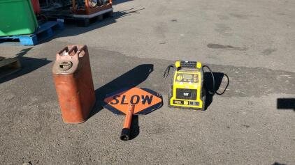 Cat Jump Box, Slow Sign And Metal Jerry Can
