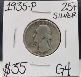 1935-P G4 Washington Silver Quarter