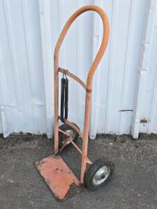 Vintage Solid-Wheel Metal Dolly w/ Heavy Duty Bungee Cord - 39"H