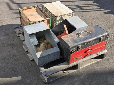 Whole Pallet of Vintage Toolboxes, Tools & Supplies