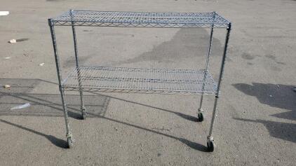 Metal Wire Rack With Wheels 47.5"x41.25"x18"