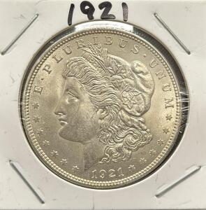 1921 Morgan Dollar, United States Mint, Silver Coin