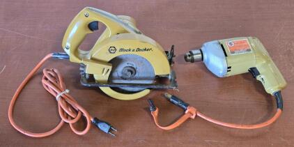 Vintage Black & Decker Electric Drill & Circular Saw