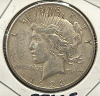 1923 Peace Dollar Coin, 90% Silver, Philadelphia Mint - 3