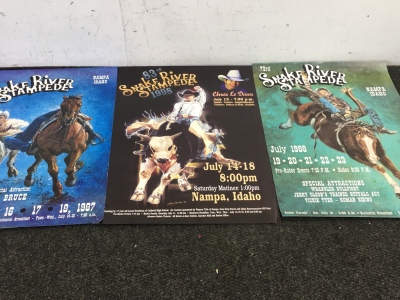 (3) Original Snake River Stampede Posters