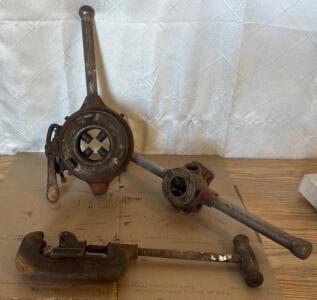 (1) Rigid 604 Adjustable Pipe Threader (1) Ridged Pipe Threader 1/2,3/4,1&rdquo; (1) ArmStrong Bridgeport NO.2 Pipe Cutter 1/8 to 2&rdquo;