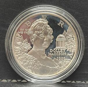 1999 Dolley Madison Commemorative Coin, US Mint, Silver, P Mint Mark