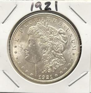 1921 Morgan Silver Dollar, United States Mint, 90% Silver