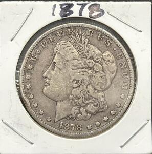 1878 Morgan Dollar, United States Silver Coin, Lady Liberty, Eagle Design
