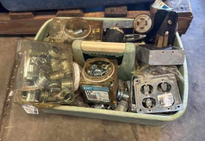 Tray Of Assorted Electrical Conduit Fittings and More