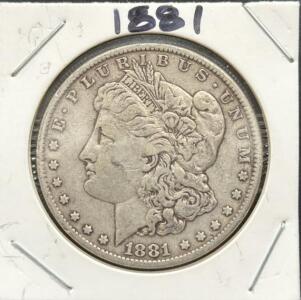 1881 Morgan Dollar, United States, 90% Silver, Lady Liberty Design