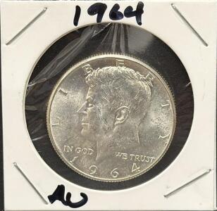 1964 Kennedy Half Dollar, United States Mint, 90% Silver