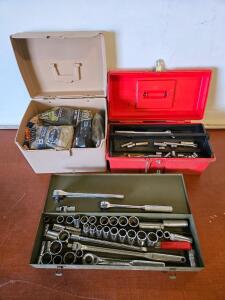 Vintage Craftsman Ratchets & Sockets & Vintage Tool Boxes w/ Steel Wool