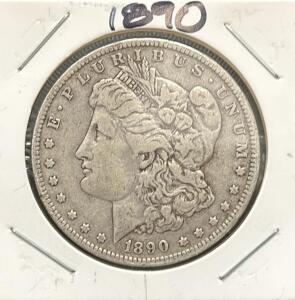 1890 Morgan Silver Dollar, No Mint Mark, 90% Silver