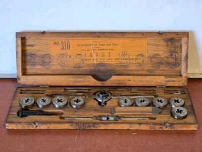Vintage Greenfield Little Giant No.310 Tap & Die Set in Original Wood Box