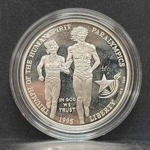 1995 Paralympics Commemorative Coin, United States Mint, Silver, P Mint Mark