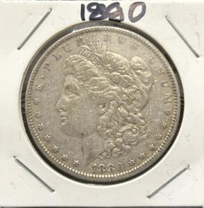 1880 Morgan Dollar Coin, United States, 90% Silver, Philadelphia