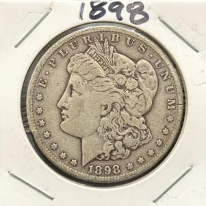1898 Morgan Dollar, U.S. Mint, Silver Coin, Philadelphia Mint