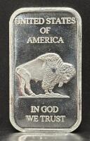 1 oz .999 Fine Silver Bullion Bar, Native American & Buffalo Design - 2
