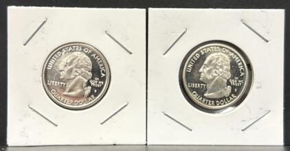 90% Silver 1999 Delaware & 2001 Rhode Island State Quarters, US Mint, Mint Mark S