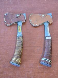 (2) Vintage Estwing Hatchets w/ Leather Sheaths