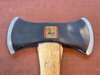 Vintage Genuine Norlund Hudson Bay Double Edge Axe w/ Original Leather Case - 3