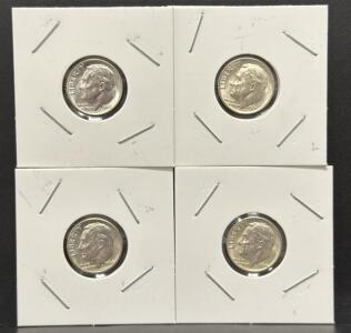 1964, 1961 U.S. Mint Roosevelt Dimes, Silver, Denver Mint