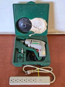 Vintage Skil 501 Drill in Original Carry Case w/ Buffer Attachment & Power Strip