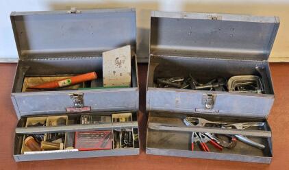 (2) Vintage Craftsman Toolboxes Filled w/ Drill Bits & Clamps