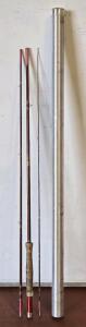 Vintage 3-Piece Genuine Sila-Flex Fly Fishing Rod w/ Aluminum Storage Cylinder