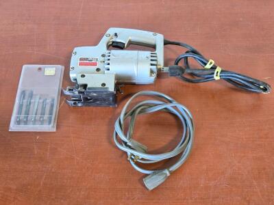 Vintage Electric Skil Deluxe 524 2-Speed Jig Saw w/ Extra Blades & Short Extension Cord